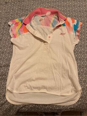 Vintage 90’s (tags says 1992) 100% cotton Head White and Pink Casual Polo Shirt